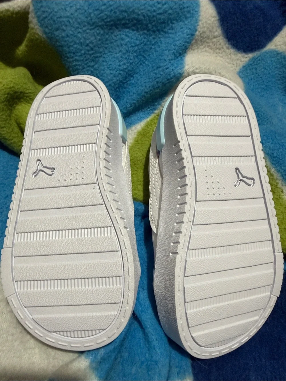Puma White Kids Sneakers with Multicolor Butterfly Detail